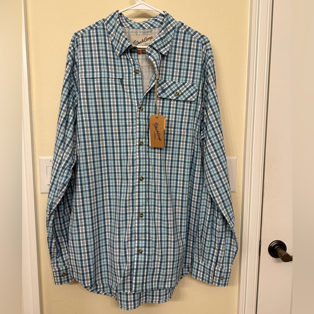 NWT Duck camp Signature Fishing Shirt SZ XL Tall.